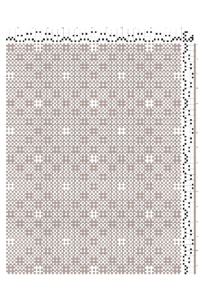 Airy Huck Lace Diamond Lattice Weaving Draft in Linen & White | 6-Shaft 6-Treadle Loom Pattern