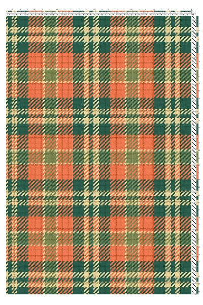 Autumn Tartan Weaving Draft in Warm Lush Tangerine, Forest & Straw | 4-Shaft 4-Treadle Loom Pattern