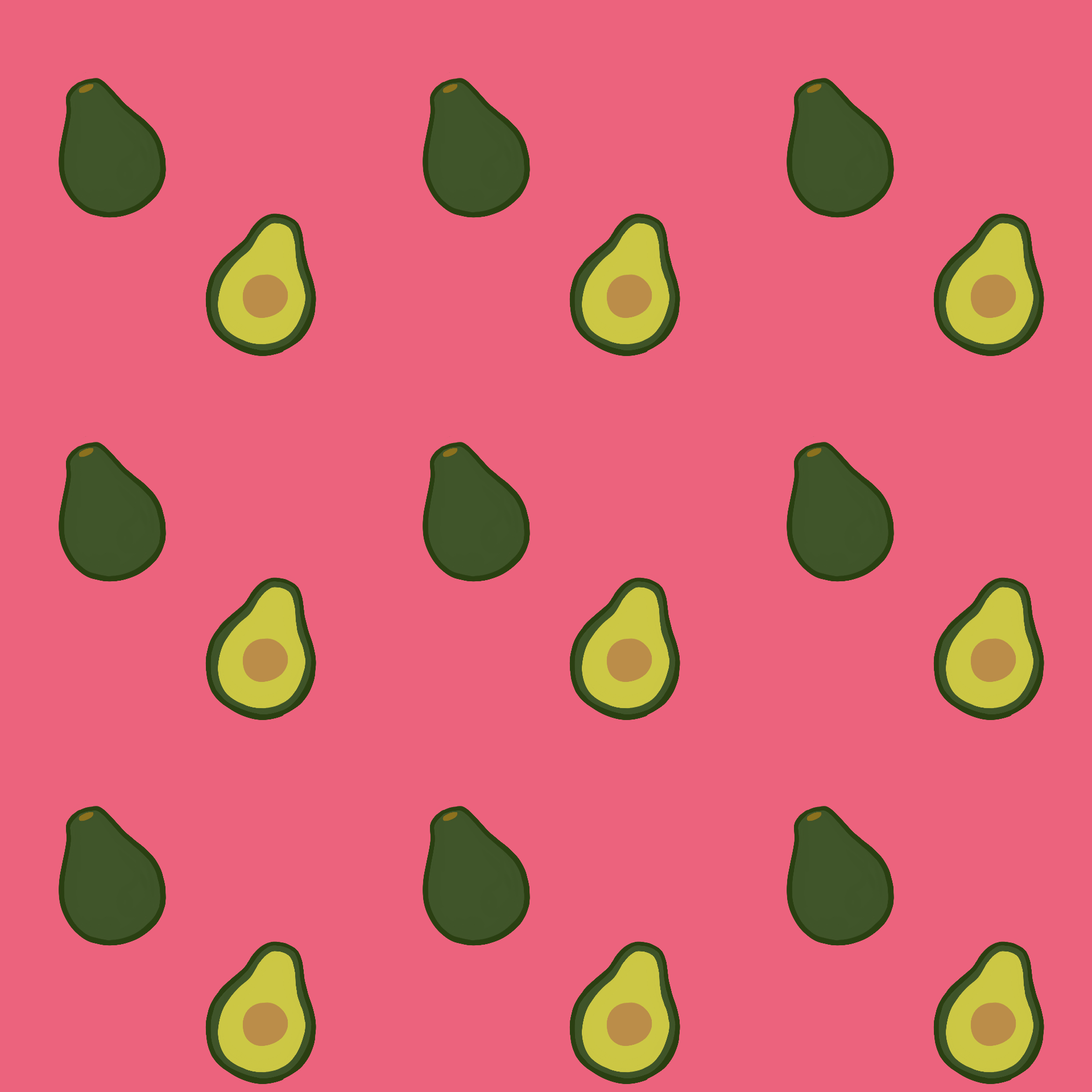 Pop Art Avocado Pattern