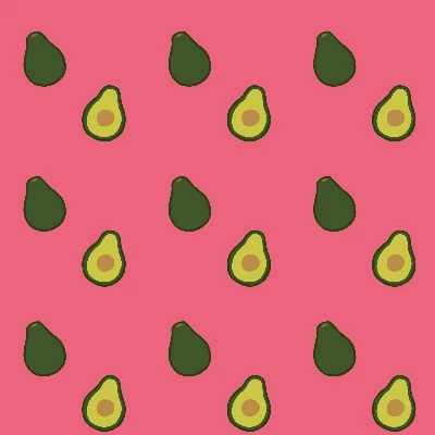 Pop Art Avocado Pattern