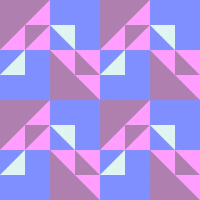 Modern Triangle Scatter Checkers Seamless Pattern in Periwinkle & Rose | Bold Geometric Design