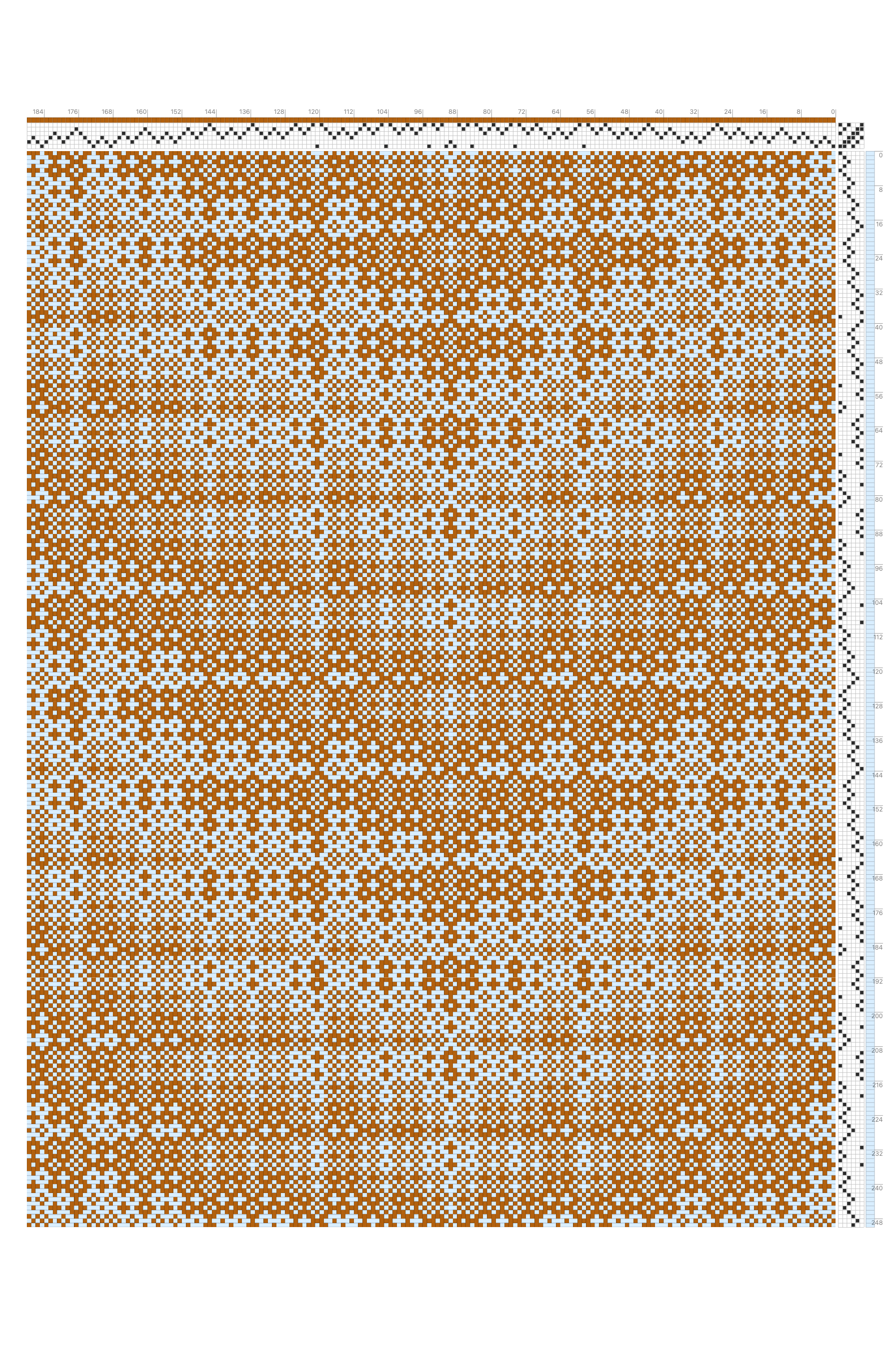 Shimmering Cascading Waves Crackle Draft in Earth & Snow | 6-Shaft 6-Treadle Dobby Loom Pattern