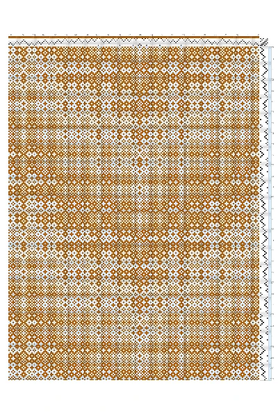 Shimmering Cascading Waves Crackle Draft in Earth & Snow | 6-Shaft 6-Treadle Dobby Loom Pattern