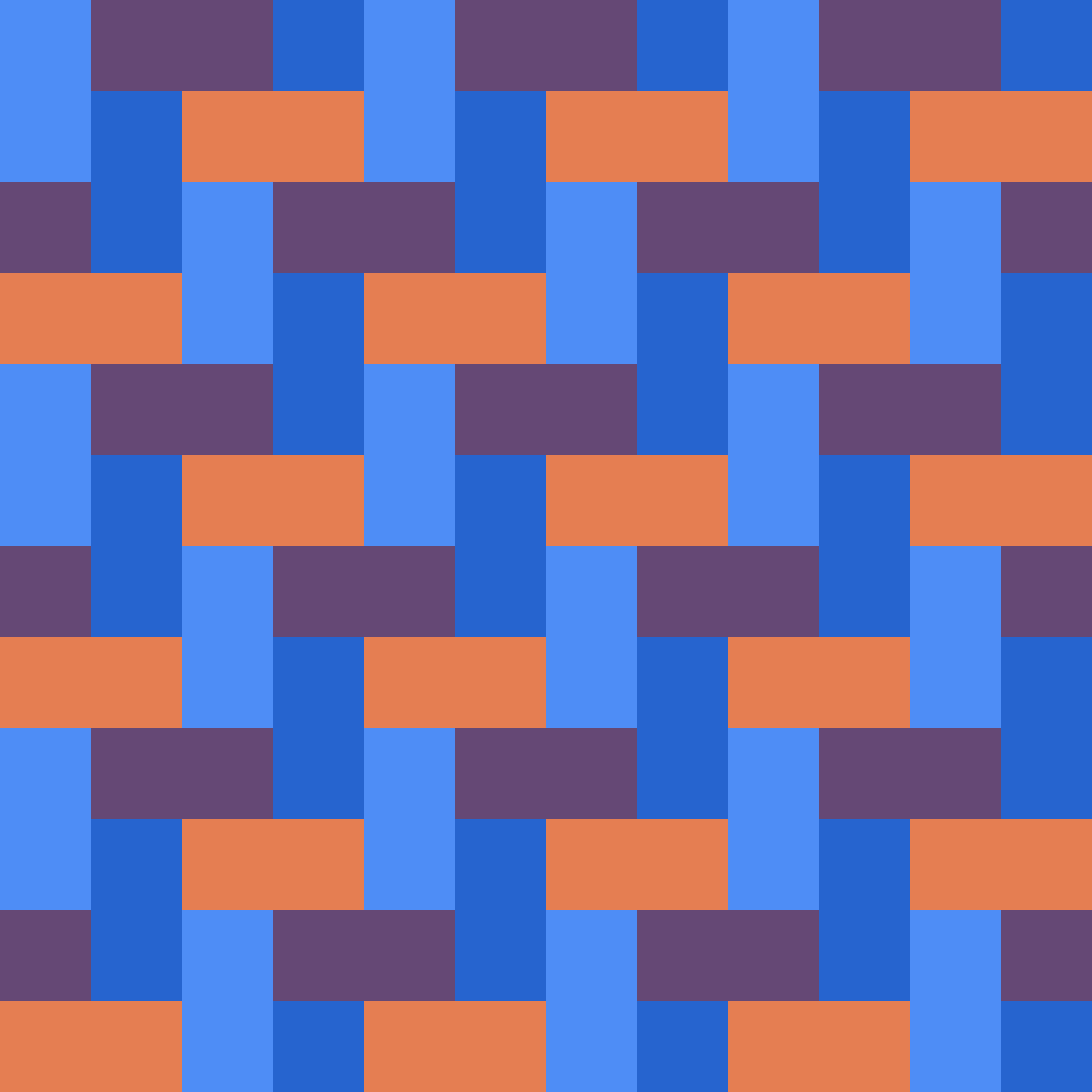 Retro Twill Weave Cobalt & Tangerine Seamless Pattern 