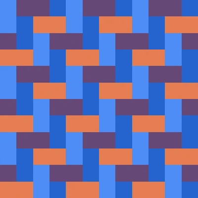 Retro Twill Weave Cobalt & Tangerine Seamless Pattern 