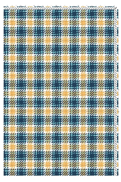 Classic Plaid Twill Weaving Draft in Navy, Marigold & Teal | 4-Shaft 4-Treadle Loom Pattern