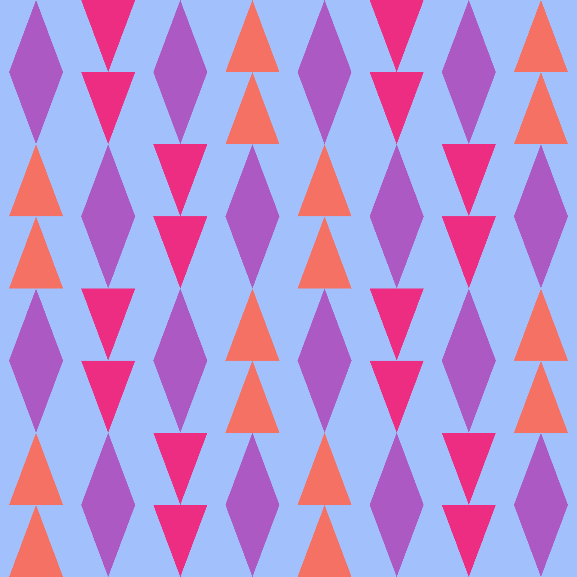 Modern Diamond Pennant Strands Seamless Pattern in Periwinkle & Magenta | Bold Geometric Design
