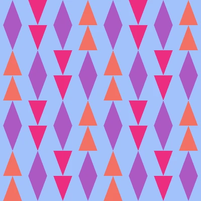 Modern Diamond Pennant Strands Seamless Pattern in Periwinkle & Magenta | Bold Geometric Design
