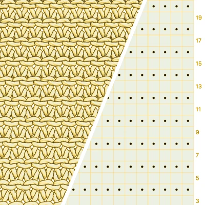 Garter Stitch Knitting Reference | Chart and Simulate in Asunder Knit