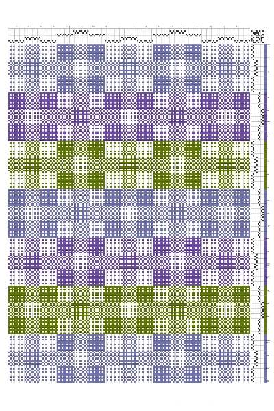 Overshot Alternating Dotted Checkers Draft in Wisteria | 8-Shaft 8-Treadle Loom Pattern