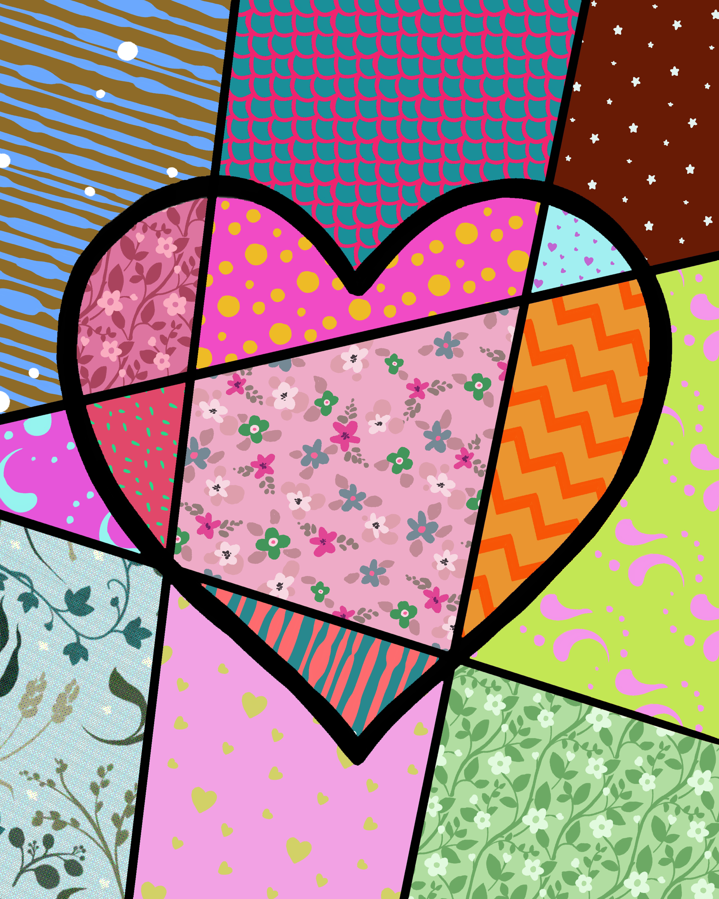 Pop Art Pattern Heart Valentine's Anniversary 