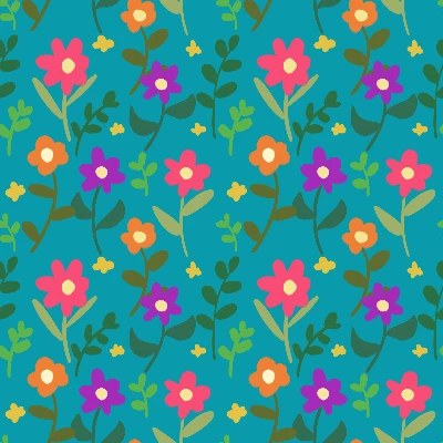 Flower Field Deep & Lush Floral Seamless Pattern