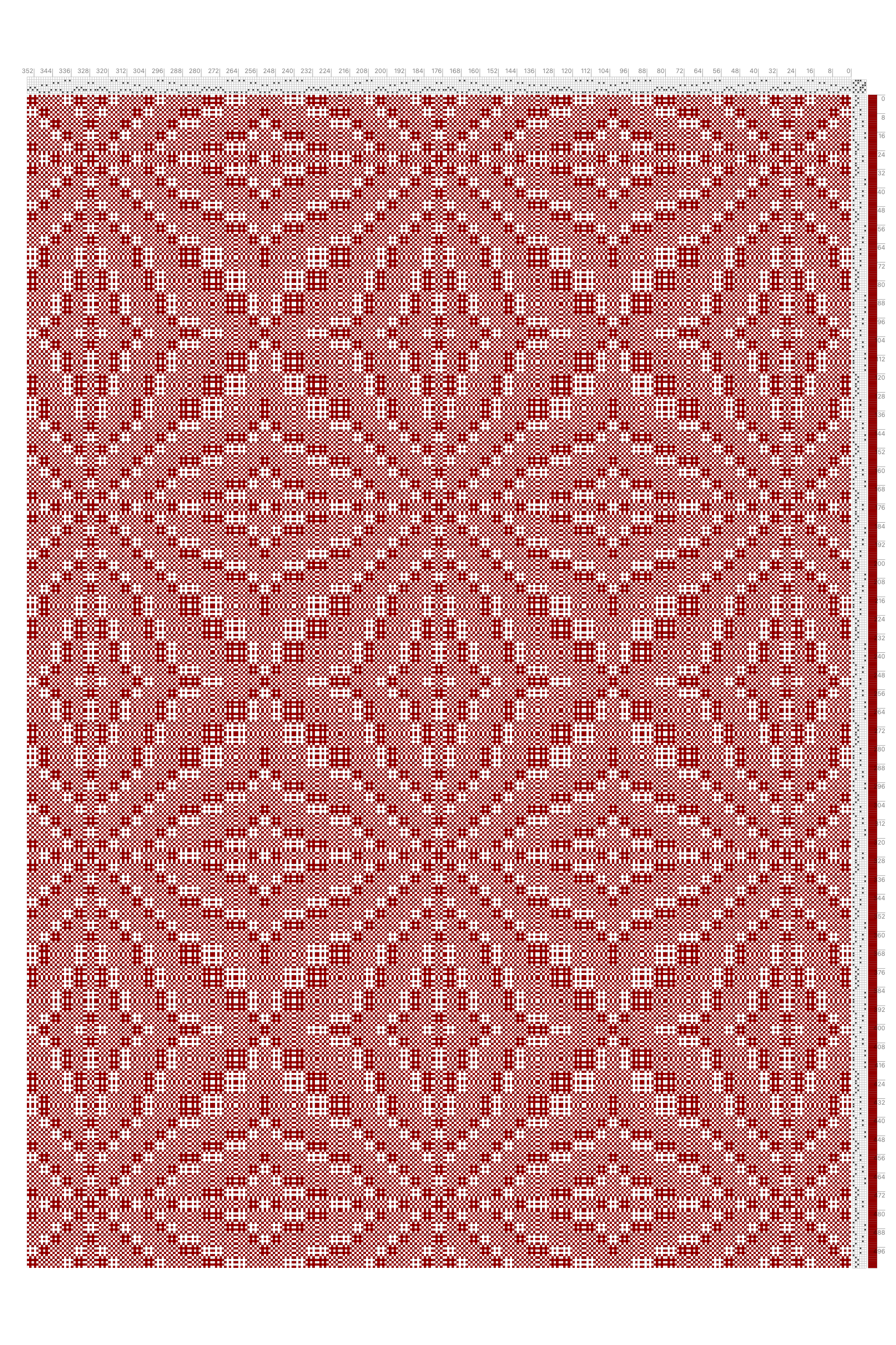 Ornate Poinsettia Star Huck Lace Weaving Draft in Crimson & White | 6-Shaft 6-Treadle Loom Pattern