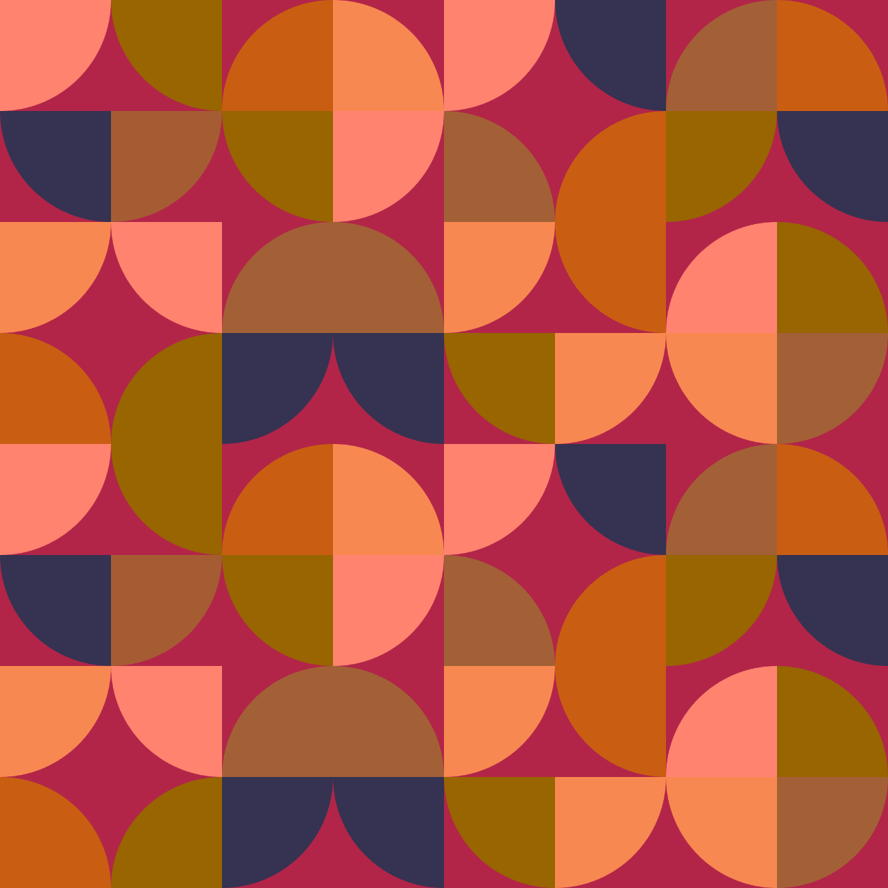 Retro Arc Tile Bursting Fruit Seamless Pattern