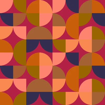 Retro Arc Tile Bursting Fruit Seamless Pattern
