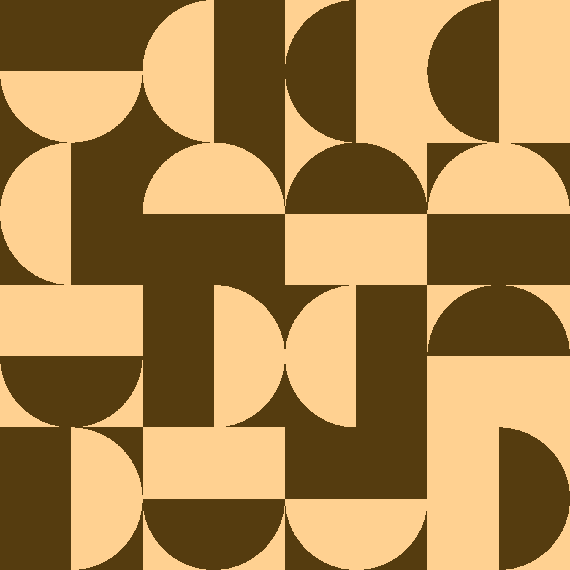Retro Bauhaus Half-Circle Seamless Pattern in Cocoa & Cookie Dough | Free Geometric Surface Design