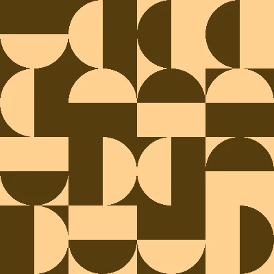 Retro Bauhaus Half-Circle Seamless Pattern in Cocoa & Cookie Dough | Free Geometric Surface Design