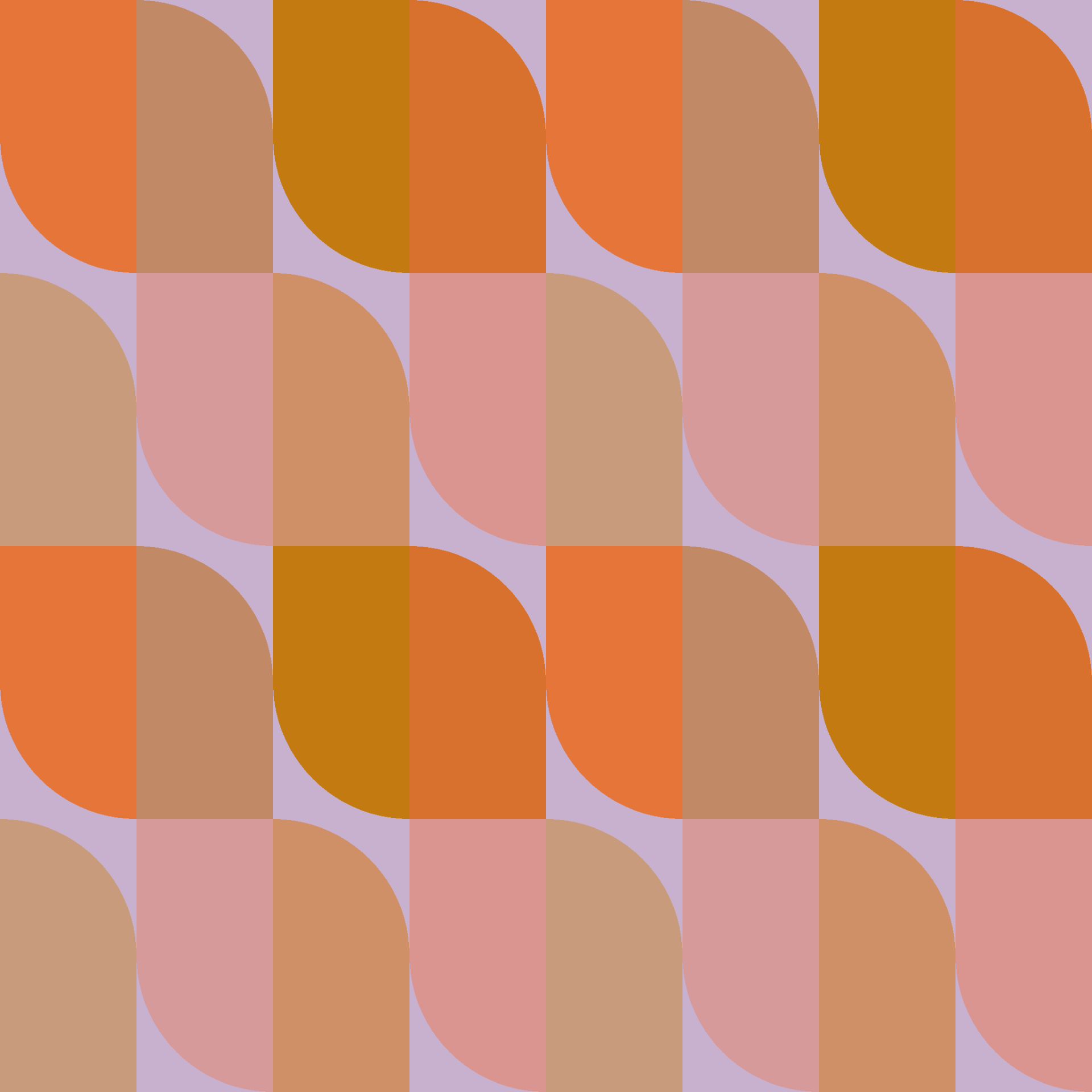 Modern Diagonal Petaled Tile Seamless Pattern in Orange & Lavender | Bold Geometric Design