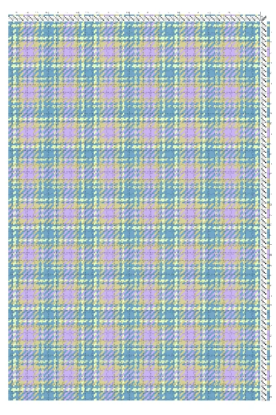 Pastel Plaid 2/2 Twill Weaving Draft in Reed Gold, Lavender & Teal | 4-Shaft 4-Treadle Loom Pattern