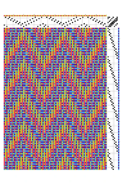 Iridescent Chevron Echo Weave Draft in Rainbow | 8-Shaft 8-Treadle Loom Pattern