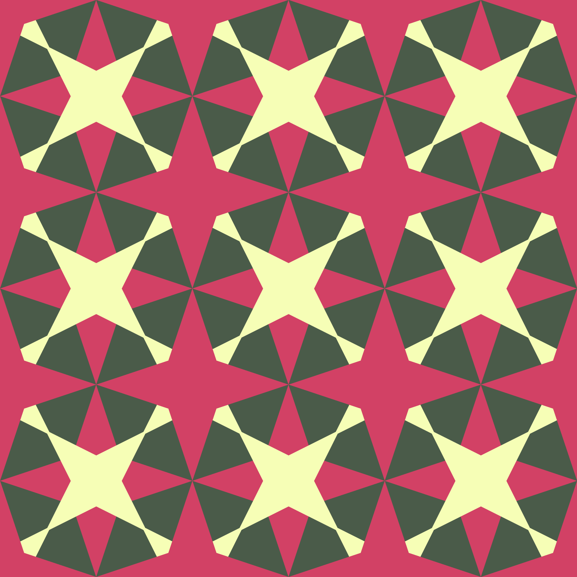 Retro Star Tile Seamless Pattern in Raspberry & Evergreen