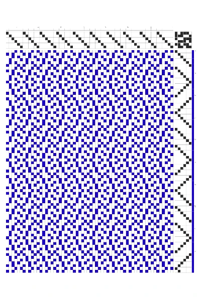 Speckled Wave Weaving Draft in Navy & White | 6-Shaft 6-Treadle Dobby Loom Pattern
