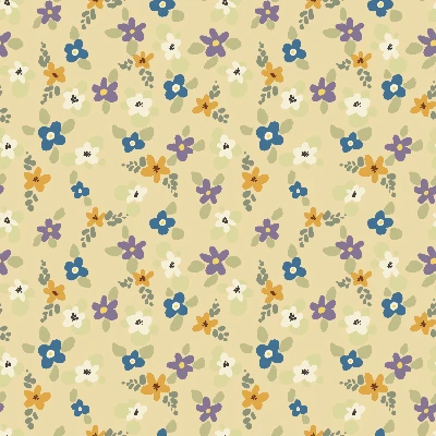 Wildflower Meadow Crocus & Cornflower Pattern