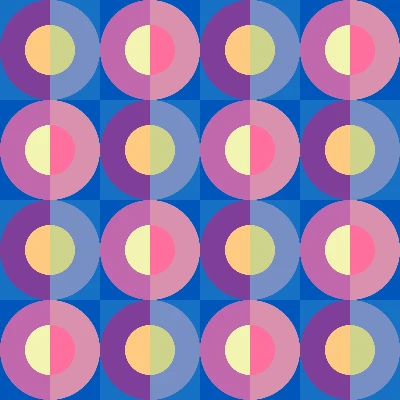 Modern Split Circle Checkers Seamless Pattern in Cobalt & Orchid | Free Geometric Surface Design