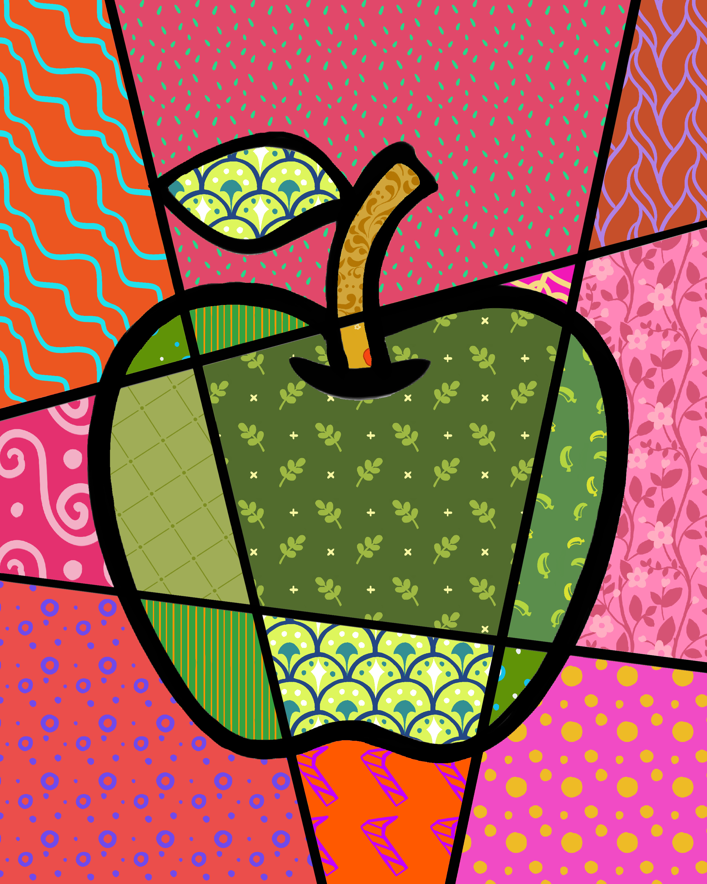 Pop Art Granny Smith Apple Poster
