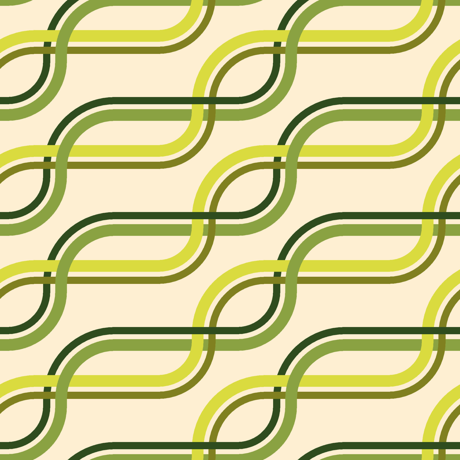 Retro Intertwined Strands Seamless Pattern in Lime & Forest | Free Geometric Surface Design