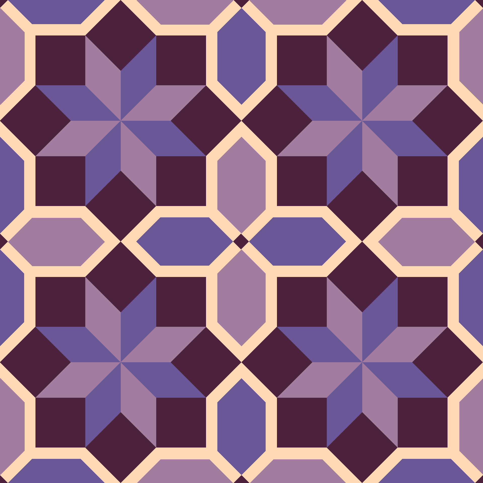 Modern Moroccan Tile Star Lattice Pattern in Plum & Lavender | Bold Geometric Surface Design