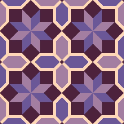Modern Moroccan Tile Star Lattice Pattern in Plum & Lavender | Bold Geometric Surface Design