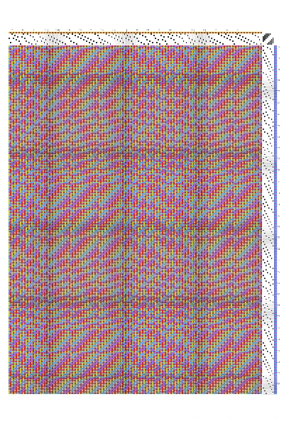 Iridescent Rainbow Iris Network Weaving in Sky, Magenta & Chartreuse | 8-Shaft 8-Treadle Pattern