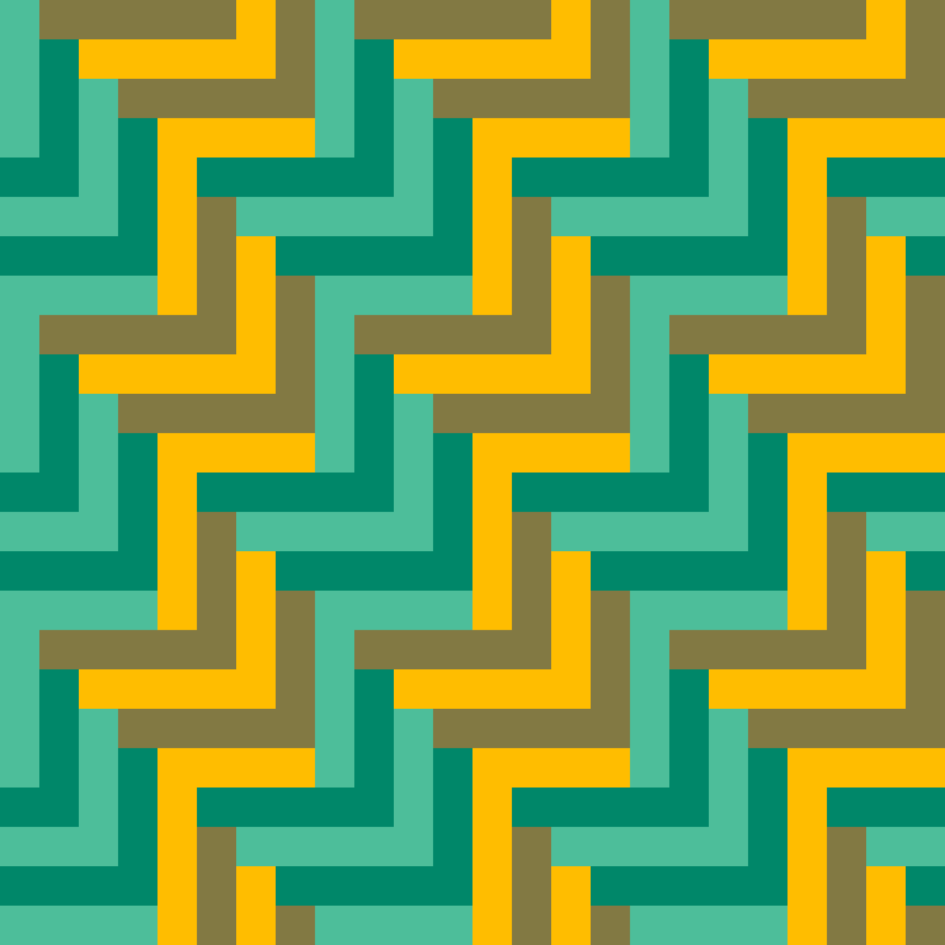 Retro Twill Weave Seamless Pattern in Emerald & Marigold 