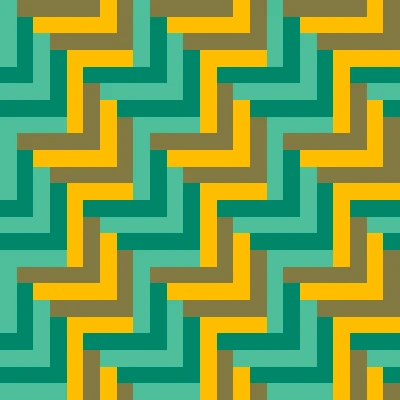 Retro Twill Weave Seamless Pattern in Emerald & Marigold 