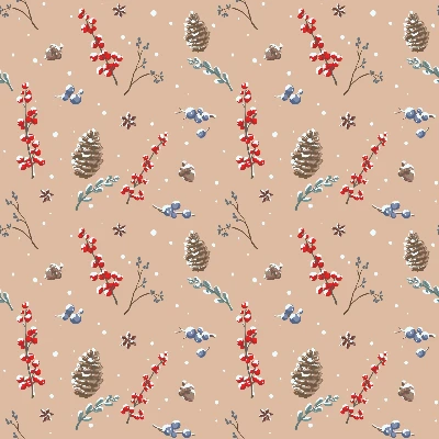 Holly, Juniper & Evergreen Seamless Pattern