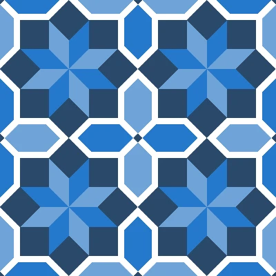 Modern Moroccan Tile Star Lattice Seamless Pattern in Cobalt & Navy | Bold Geometric Surface Design
