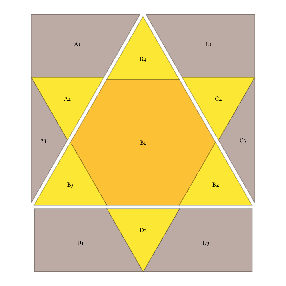 FPP Quilt Block: Ladies' Art Company No. 003 | Six Pointed Star Foundation Paper Piecing Pattern