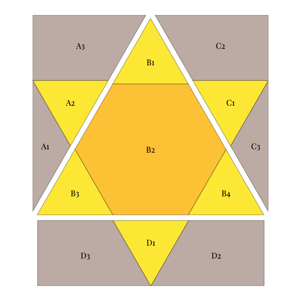 FPP Quilt Block: Ladies' Art Company No. 003 | Six Pointed Star Foundation Paper Piecing Pattern