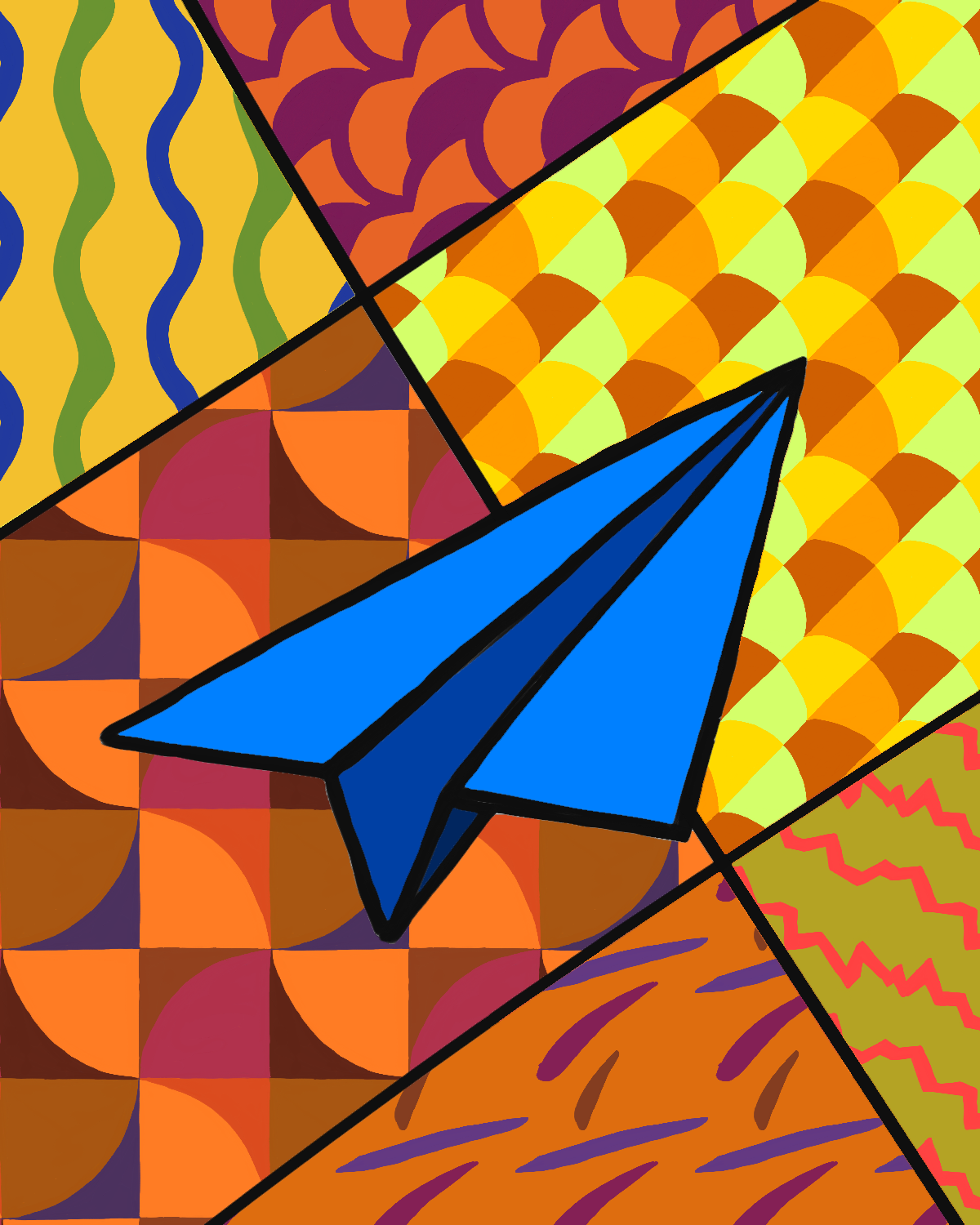 Pop Art Paper Airplane Retro Poster