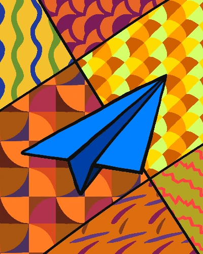 Pop Art Paper Airplane Retro Poster
