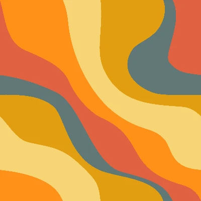 Retro Groovy Wave Seamless Pattern in Tangerine & Slate Blue | Free Geometric Surface Design