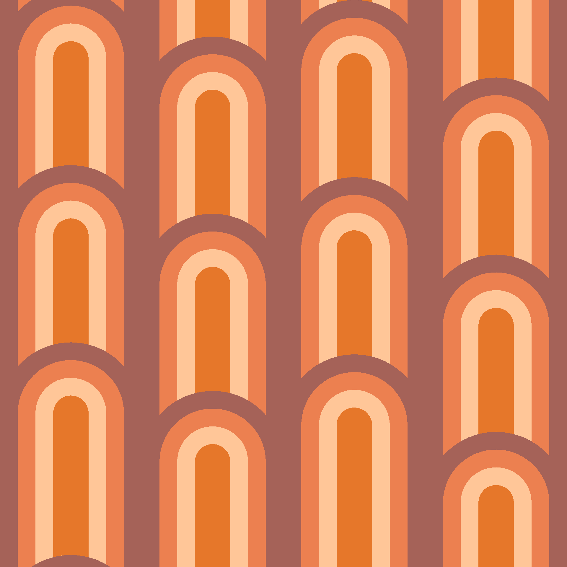 Retro Stacked Arches Seamless Pattern in Tangerine & Mauve | Free Geometric Surface Design
