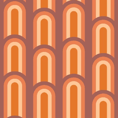 Retro Stacked Arches Seamless Pattern in Tangerine & Mauve | Free Geometric Surface Design