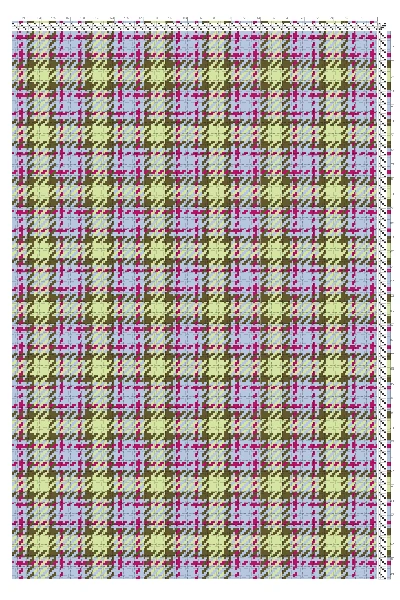 Wintery Plaid 2/2 Twill Weaving Draft in Periwinkle, Moss & Magenta | 4-Shaft 4-Treadle Loom Pattern