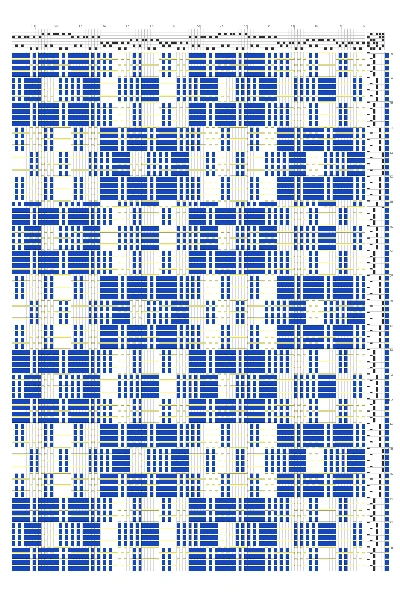 Tied Overshot Alternating Dotted Checkers Draft in Cobalt & White | 6-Shaft 6-Treadle Loom Pattern