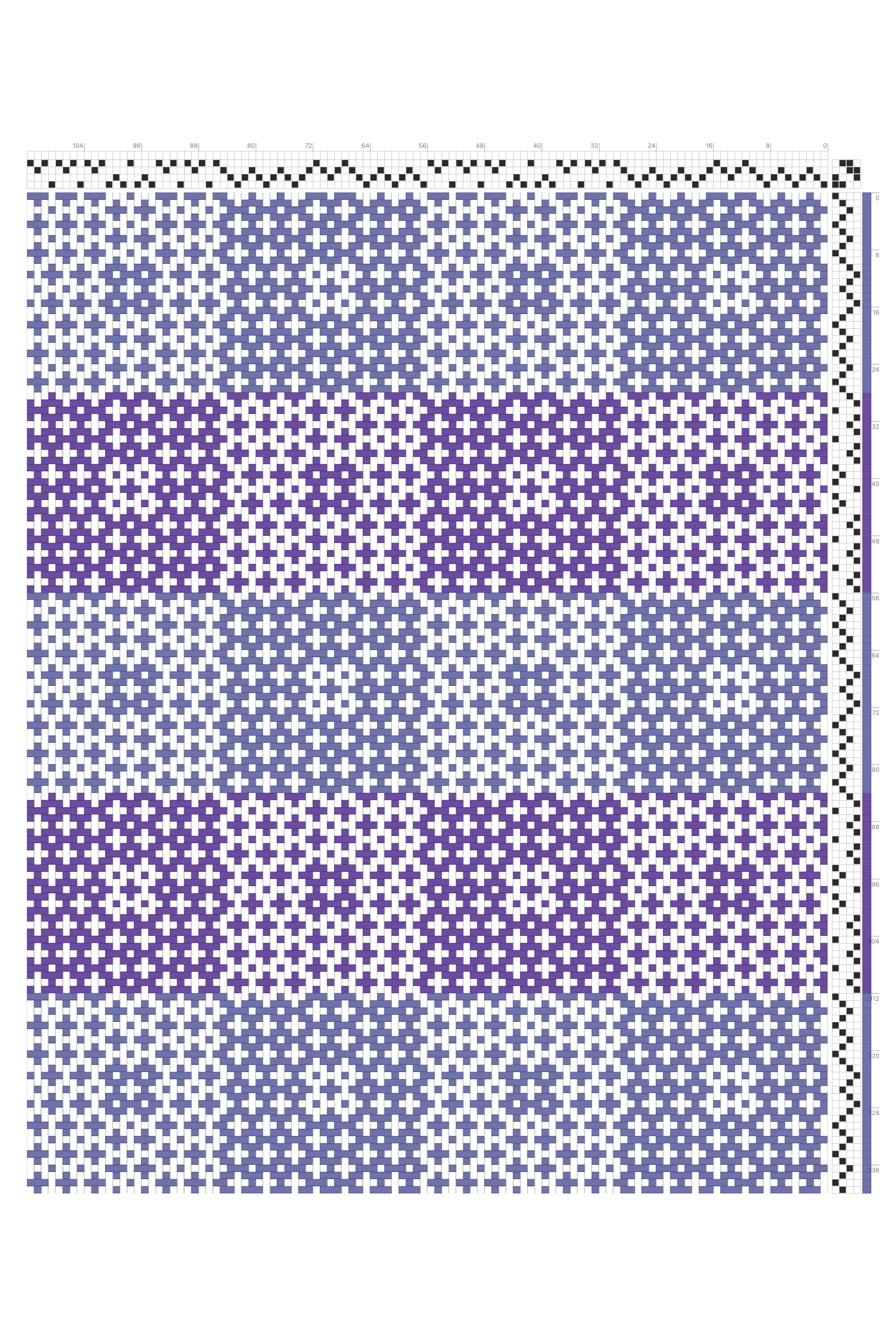 Crackle Weave Alternating Dotted Checkers in Periwinkle & Violet | 4-Shaft 4-Treadle Loom Pattern