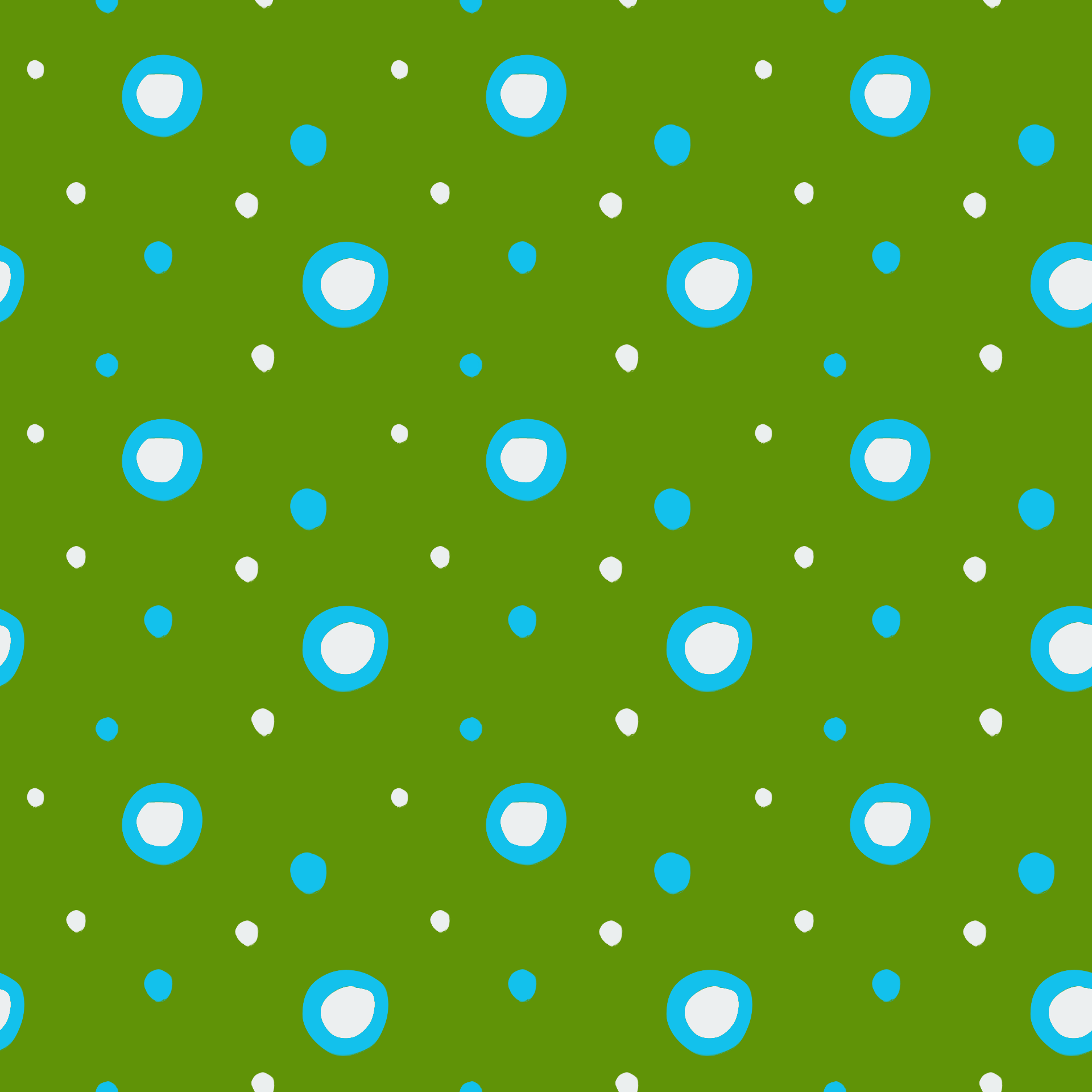 Pop Art Watchful Polka Dots in Green & Blue Pattern