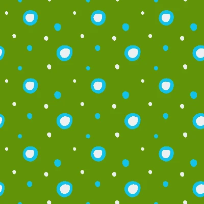 Pop Art Watchful Polka Dots in Green & Blue Pattern