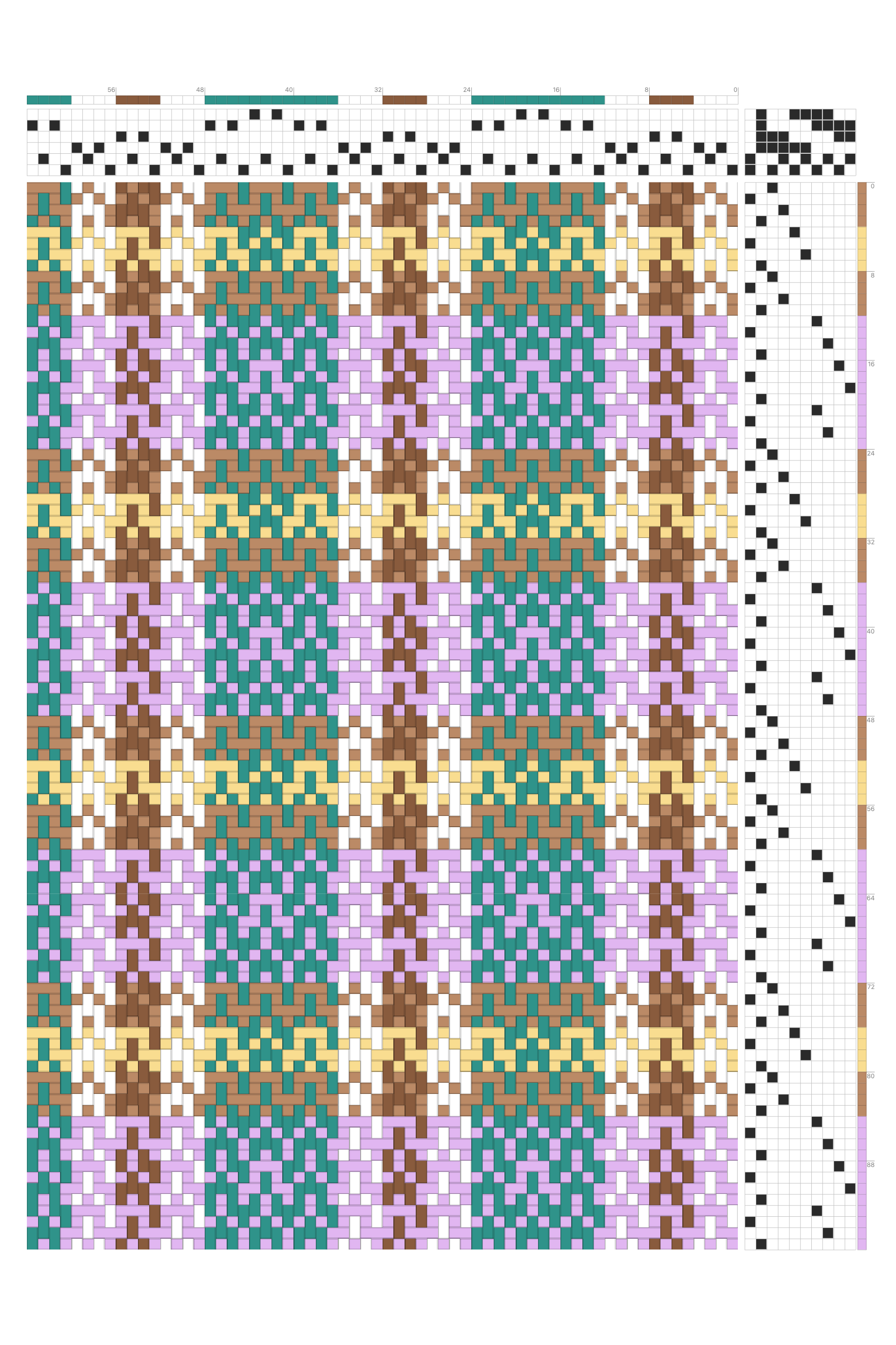 Summer & Winter Plaid Weaving in Teal, Lavender & Sienna | 6-Shaft 10-Treadle Dobby Loom Pattern